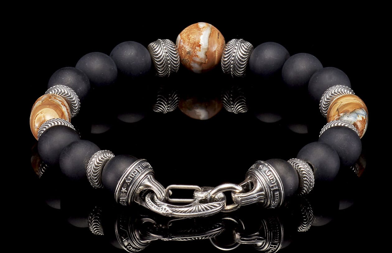 The Ice Age Beaded bracelet with Sterling Silver and Fossil Mammoth Tooth