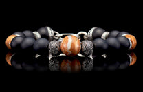 The Ice Age Beaded bracelet with Sterling Silver and Fossil Mammoth Tooth