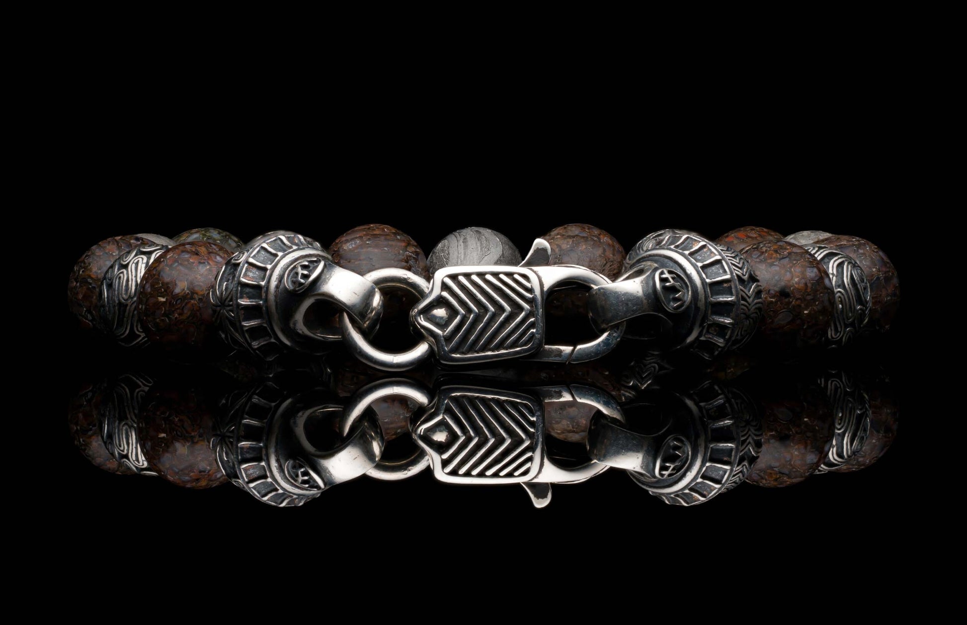 Handcrafted William Henry men's bracelet featuring dinosaur bone beads