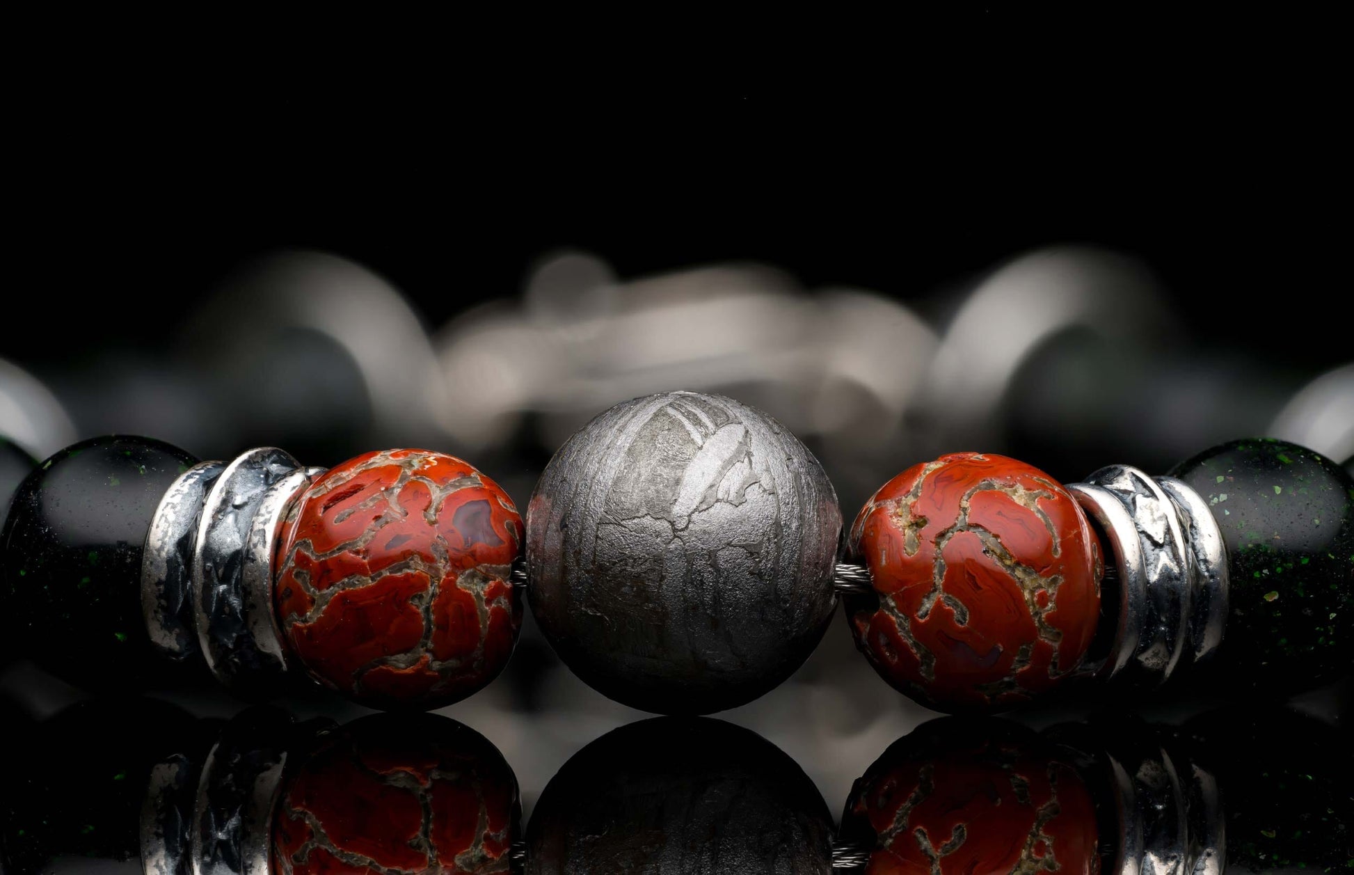  accented with sculpted sterling silver and a custom clasp