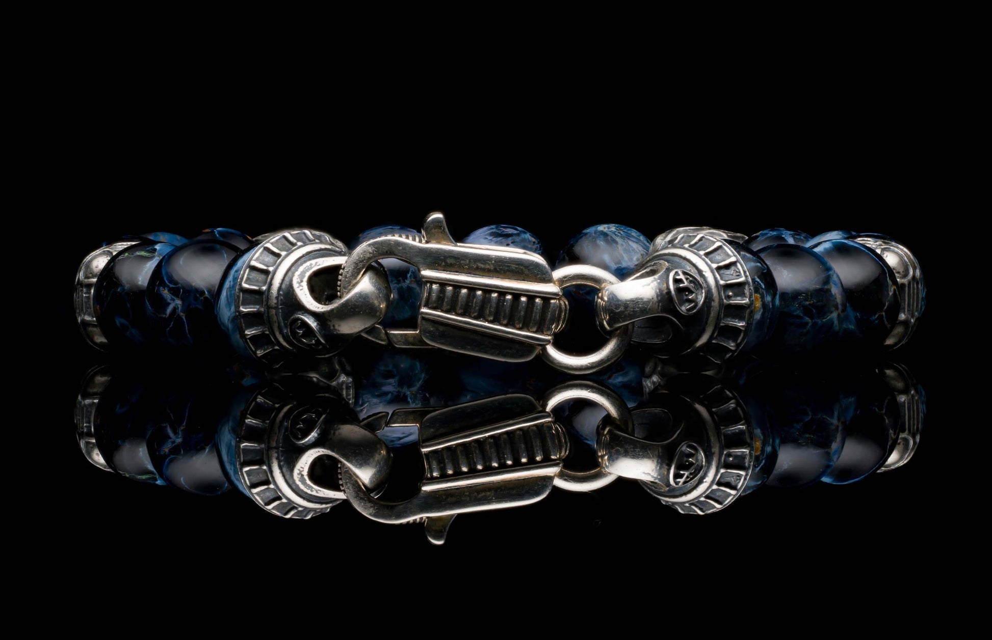 Handcrafted William Henry men's bracelet with Pietersite beads