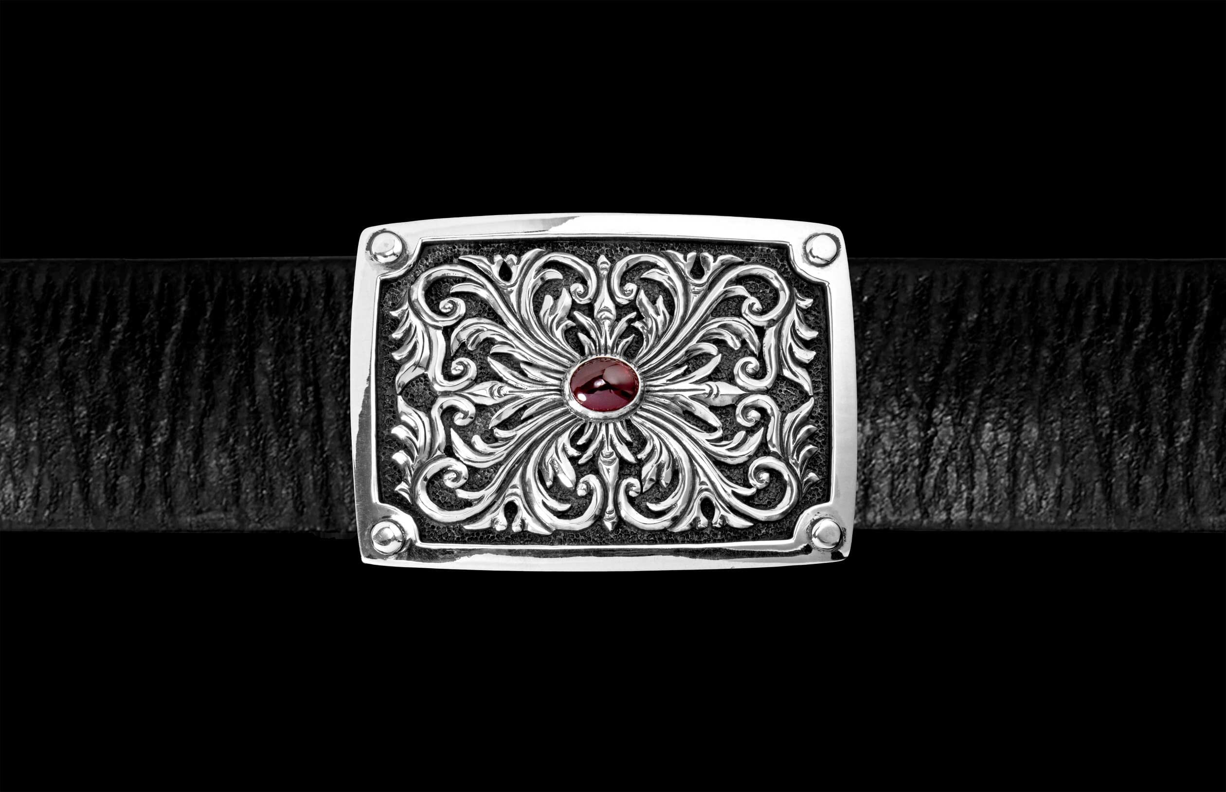 【新品未使用】34インチ 3-Piece Silver Buckle Belt Cortez – William Henry