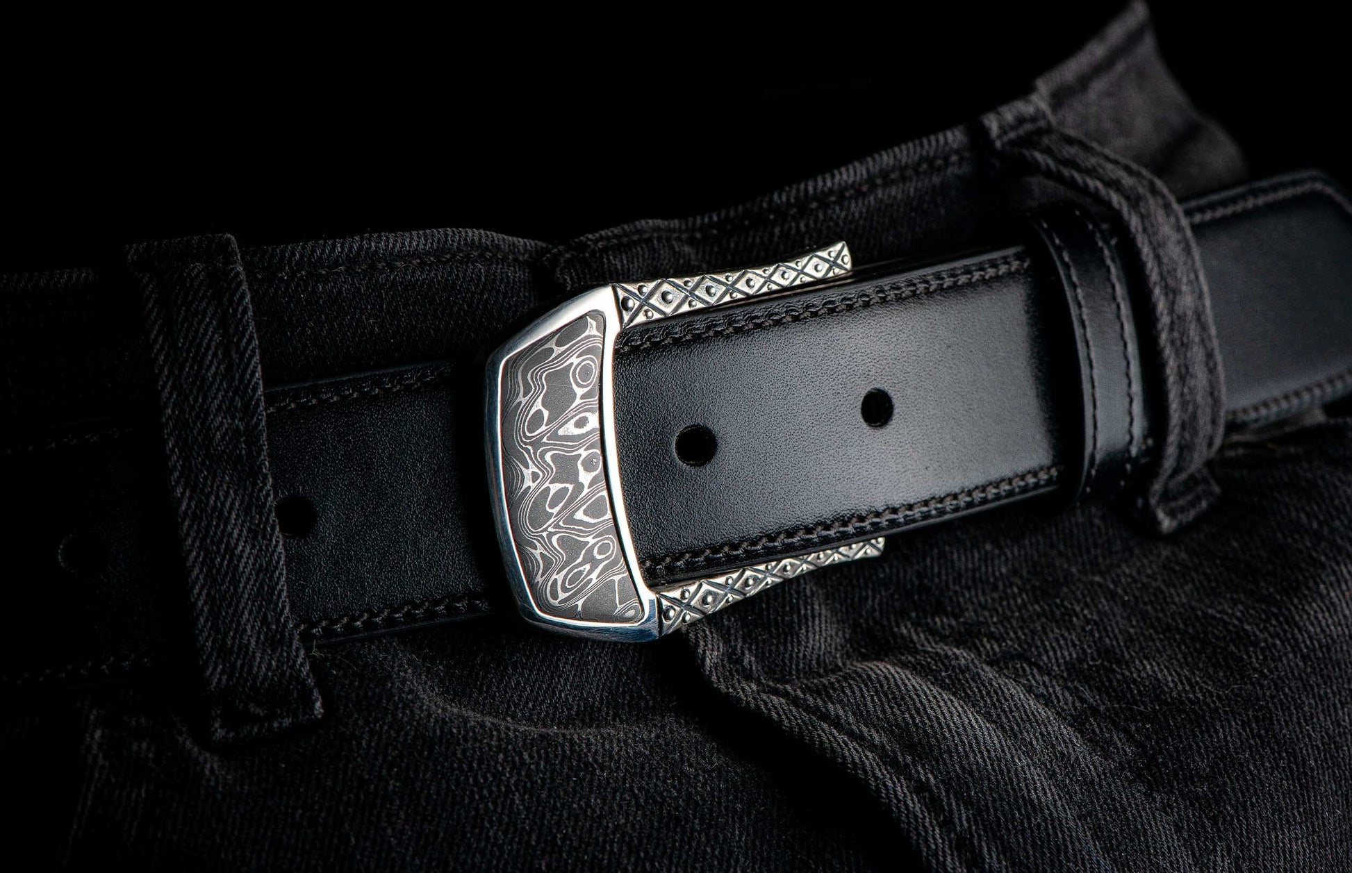 The Buckle 3 Damascus Steel Belt Buckle 