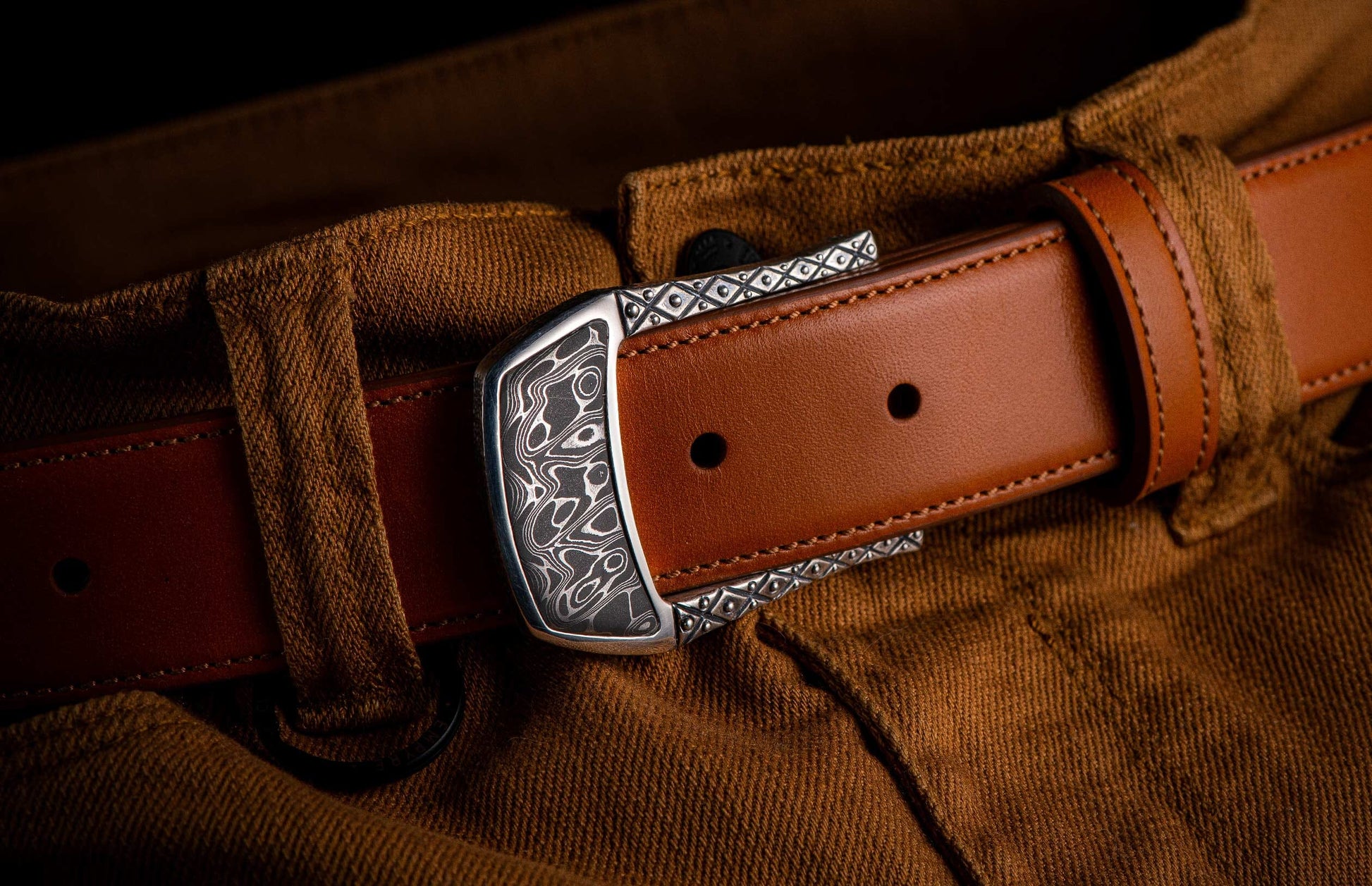 The Buckle 3 Damascus Steel Belt Buckle 
