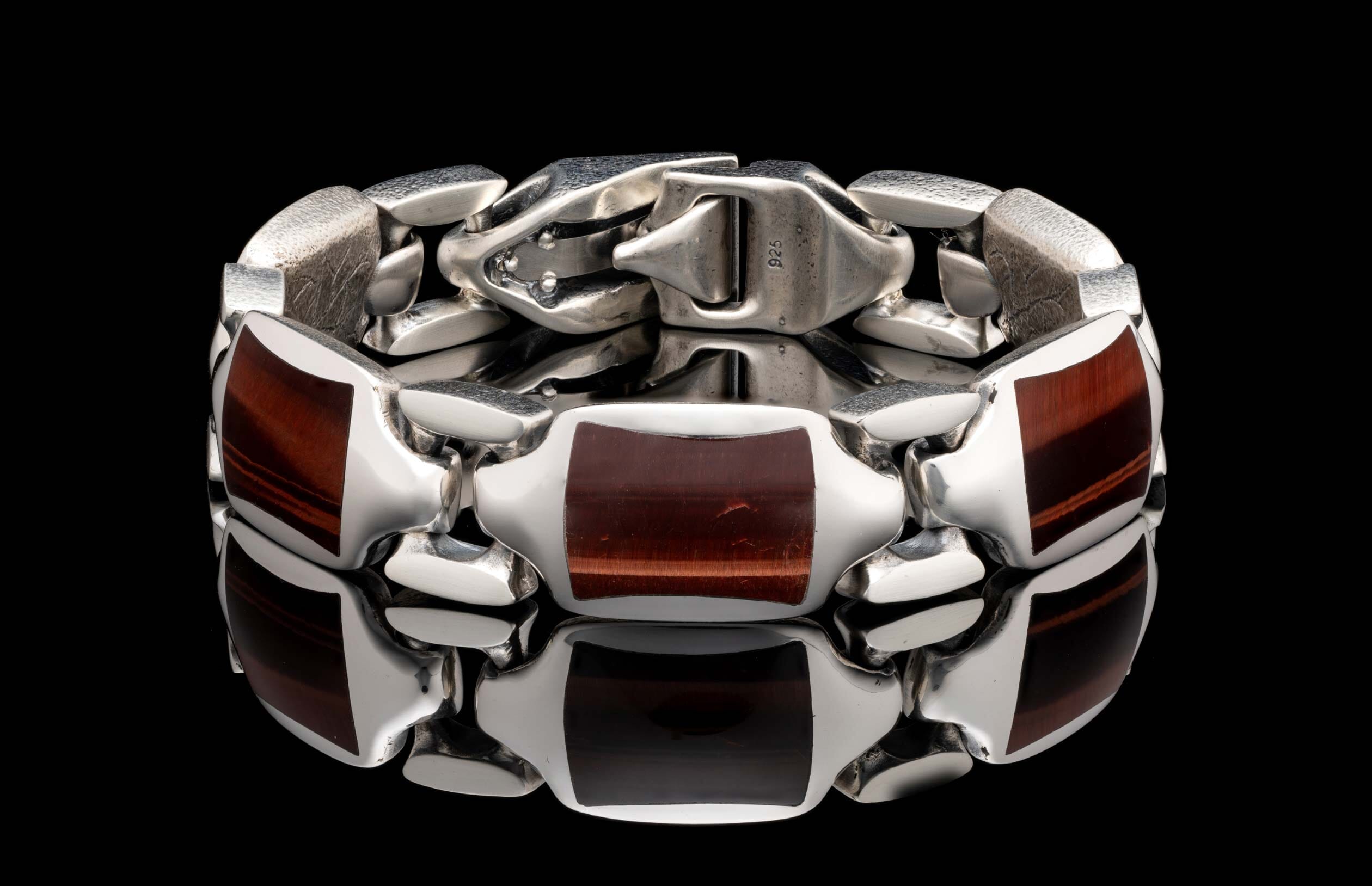 The Red Tiger Eye Retro Men's Bracelet (BR13 RTE)