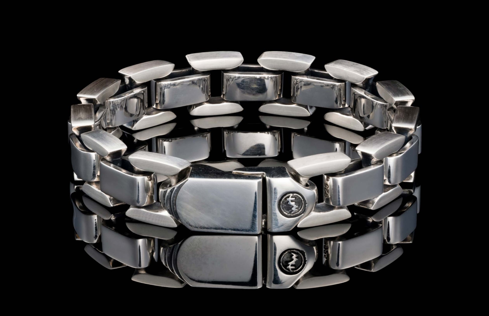 Handcrafted sterling silver men's bracelet from William Henry.