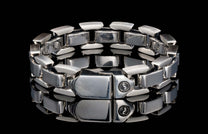Handcrafted sterling silver men's bracelet from William Henry.