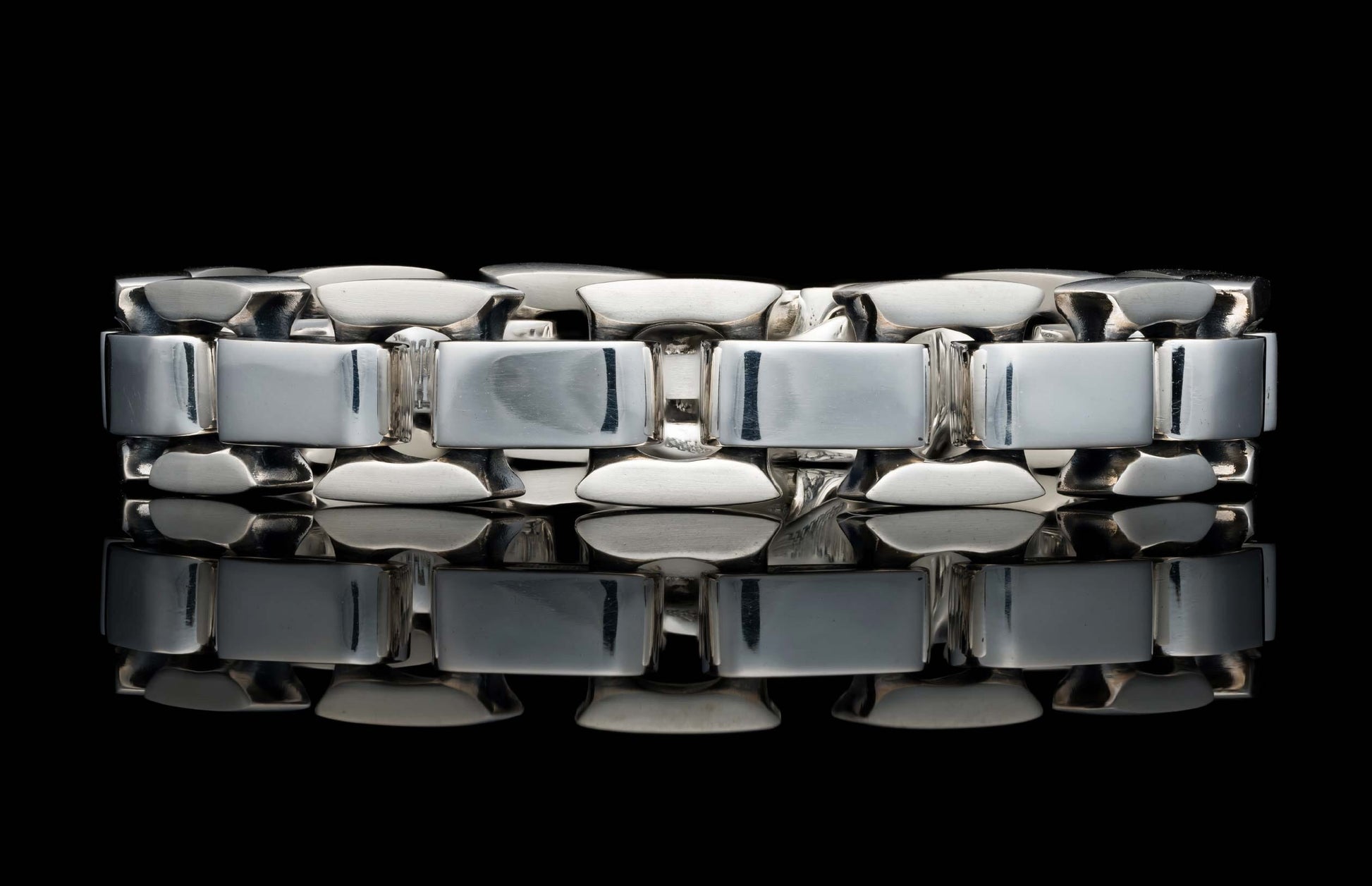 Handcrafted sterling silver men's bracelet from William Henry.