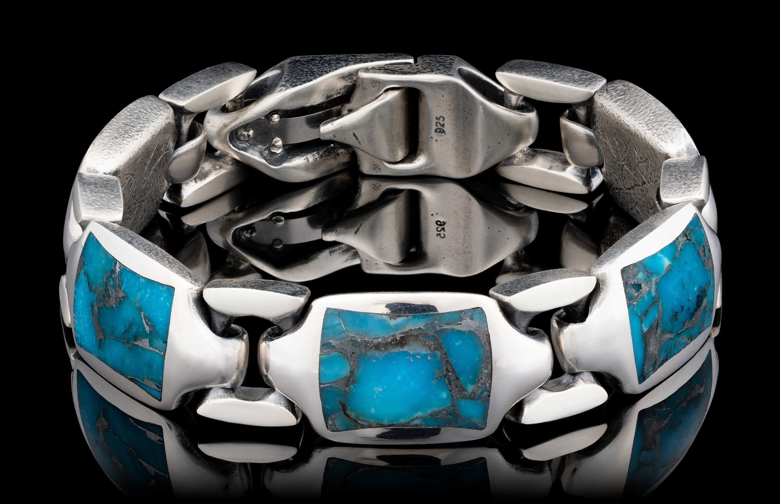 The Men's Vintage (Retro) Turquoise Cuff Bracelet 