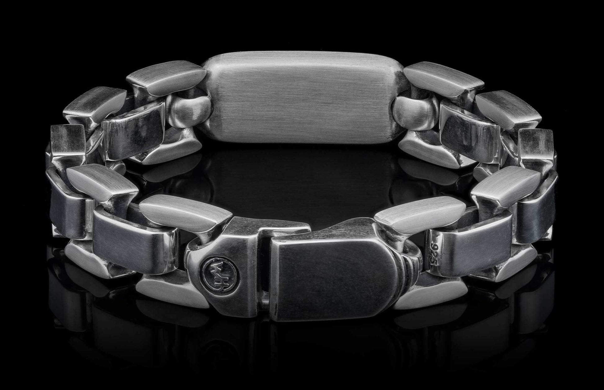 The Damascus Identity Sterling Silver Bracelet with Hand-Forged Damascus