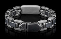 The Damascus Identity Sterling Silver Bracelet with Hand-Forged Damascus