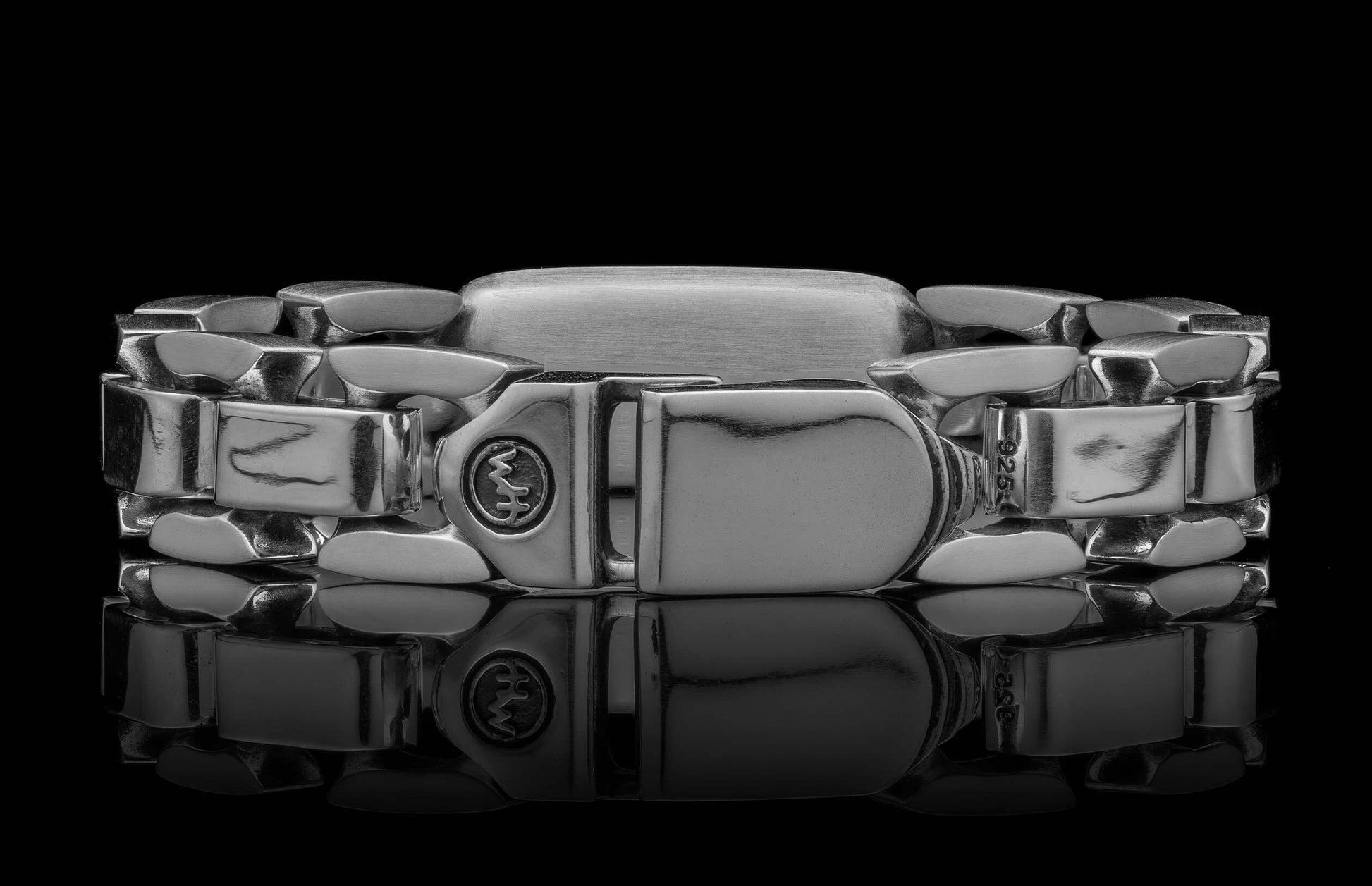 The Damascus Identity Sterling Silver Bracelet with Hand-Forged Damascus