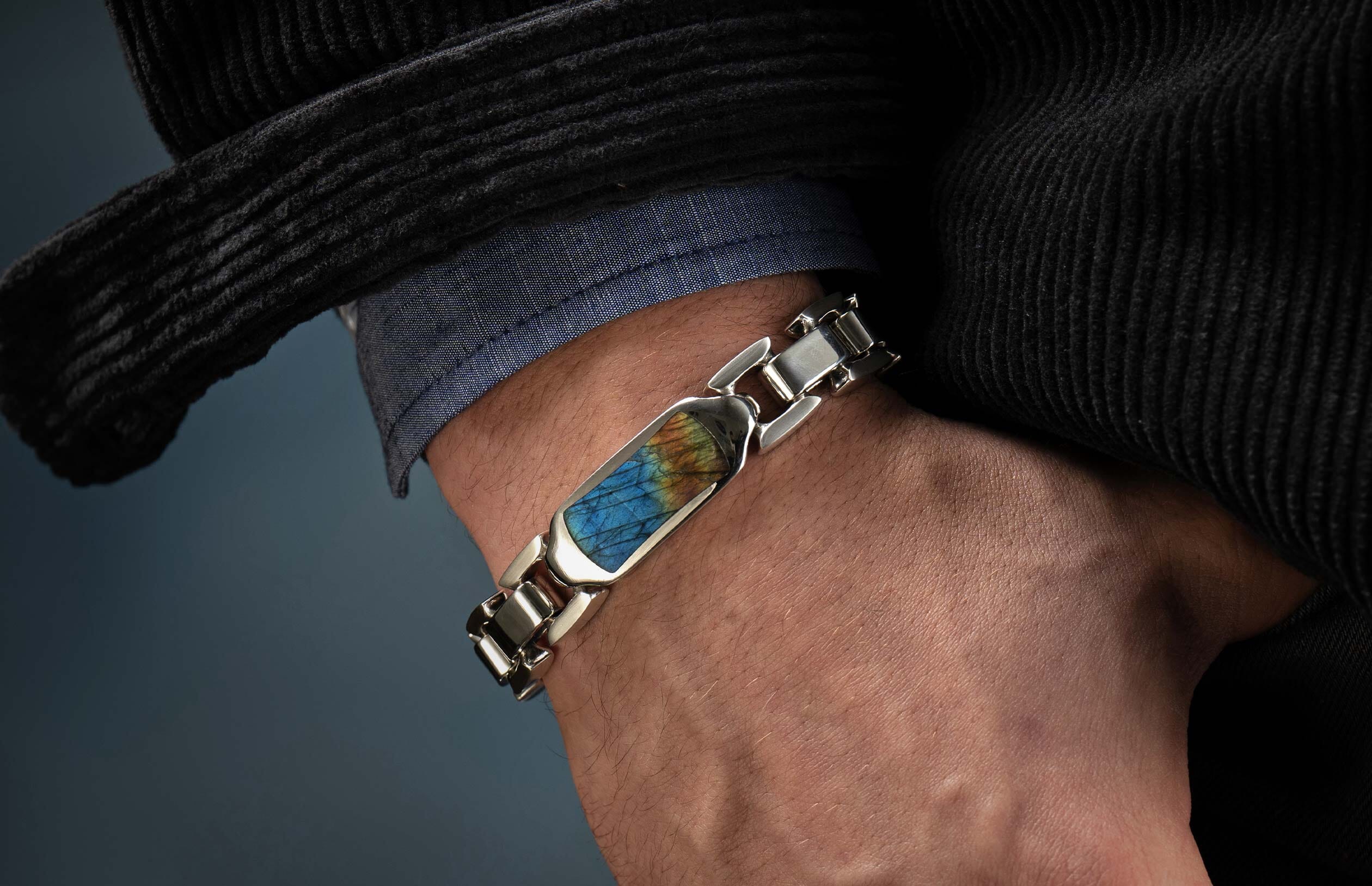 Labradorite Identity (BR24 LAB) Men's Bracelet – William Henry
