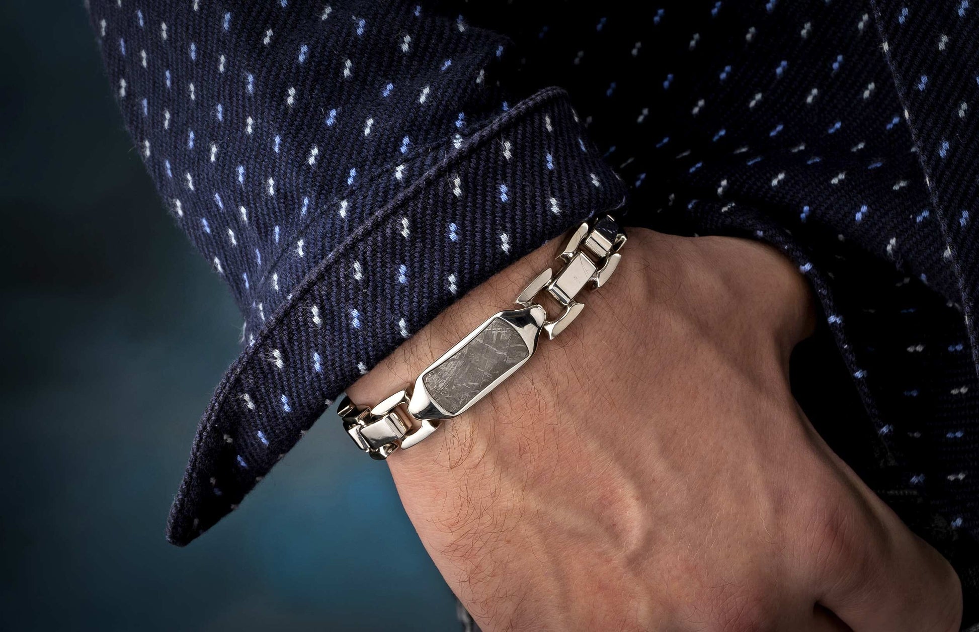 The Meteorite Identity Men's Bracelet (BR24 MET)  around a wrist