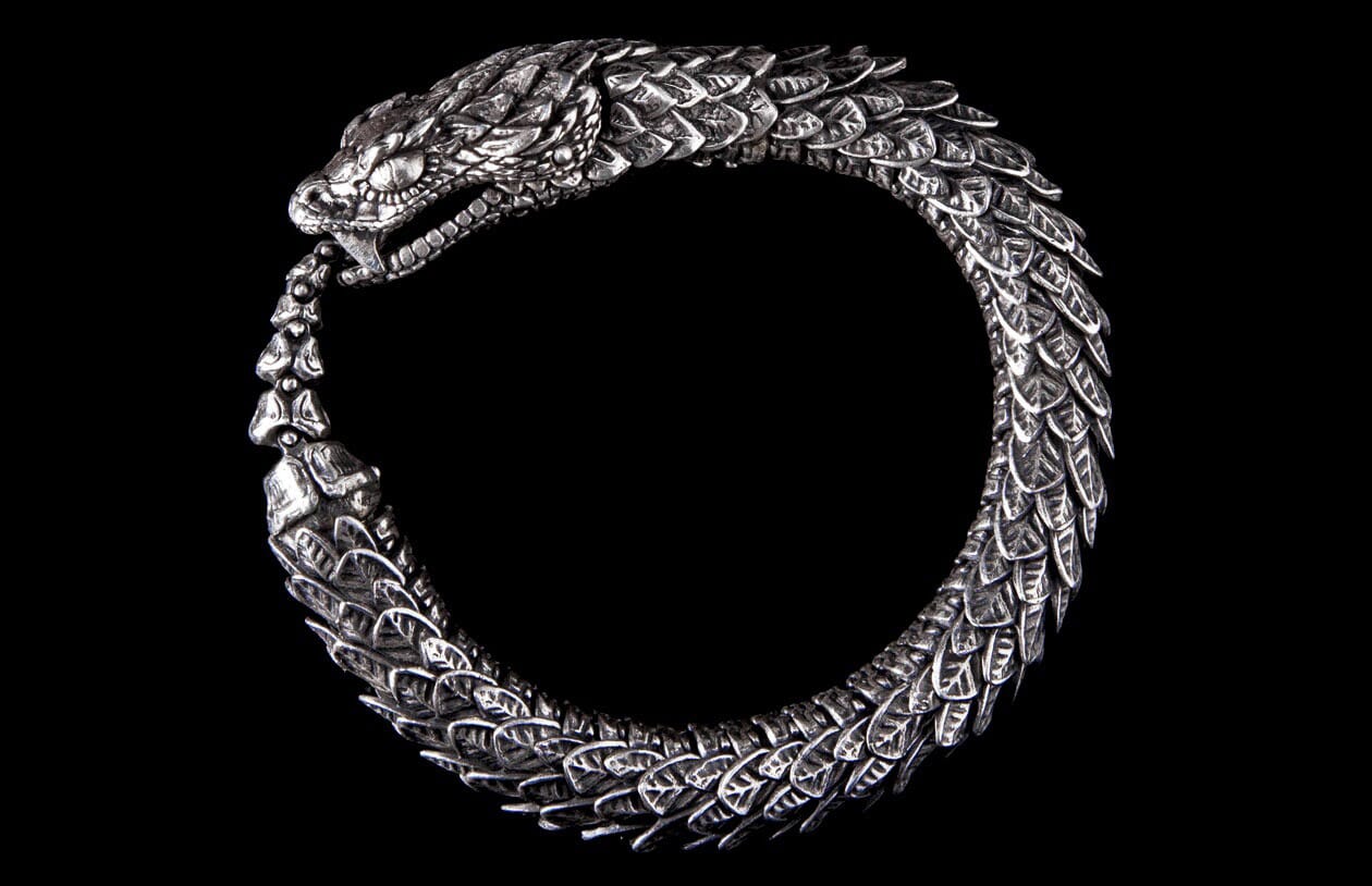 BR6) Unique Sterling Silver Ourobous Snake Bracelet – William Henry