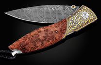 The Redwood Gold Pocket Knife with Redwood Burl Knife Handle