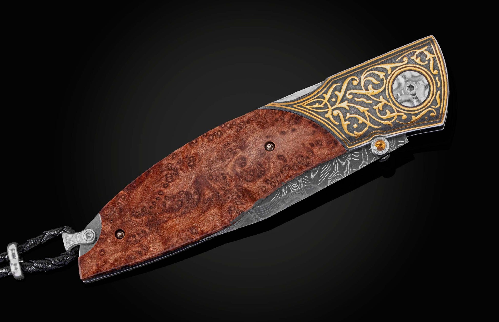 The Redwood Gold Pocket Knife with Redwood Burl Knife Handle