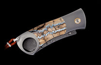 The Titanium Cigar Cutter with Fossil Mammoth Tooth and Damascus Blade