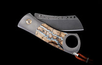 The Titanium Cigar Cutter with Fossil Mammoth Tooth and Damascus Blade