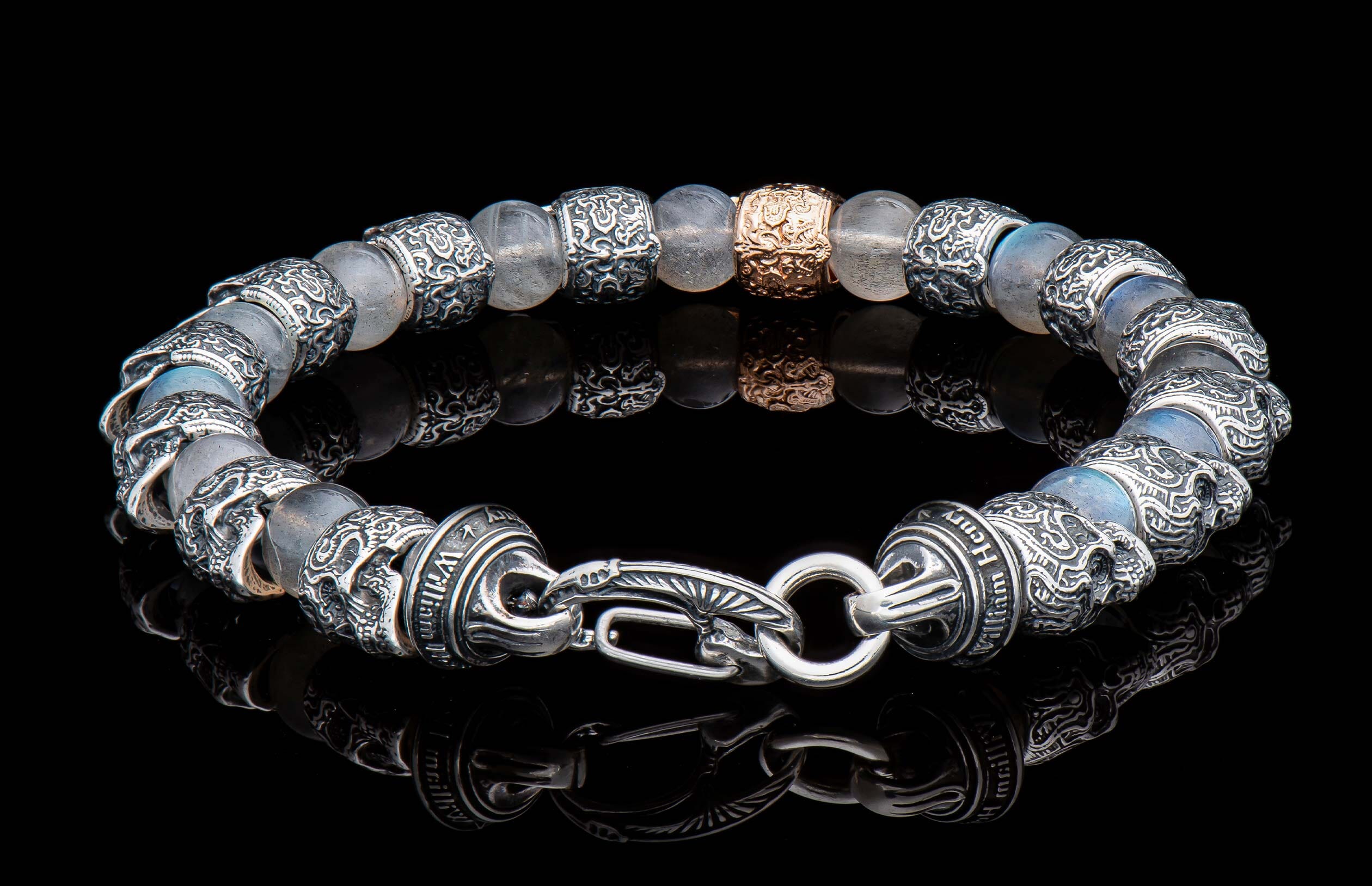 Nimbus (FL BB4 LAB RG) Men's Ruby Skull Bracelet – William Henry