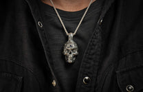 The First Mate Sterling Silver Sugar Skull Necklace 