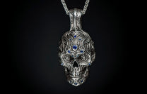 The First Mate Sterling Silver Sugar Skull Necklace 