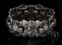 One of a kind sterling silver men's bracelet with black diamonds from William Henry