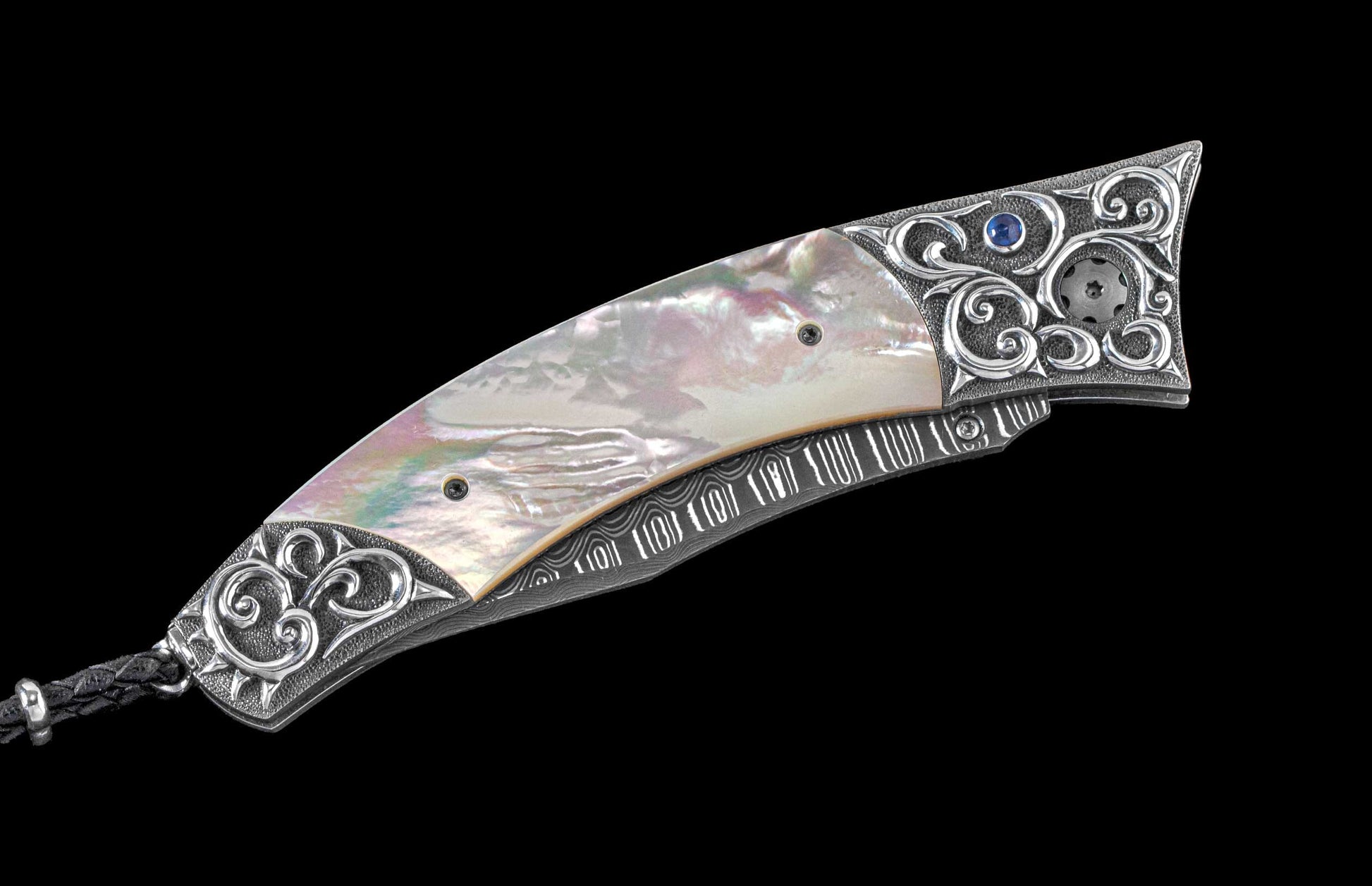  and a hand forged Damascus steel blade.