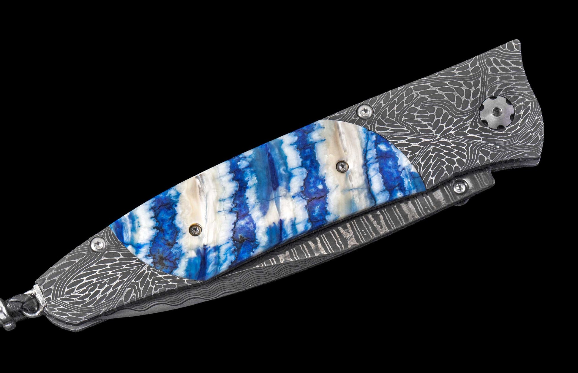 One of a Kind William Henry Custom Knife with damascus steel frame