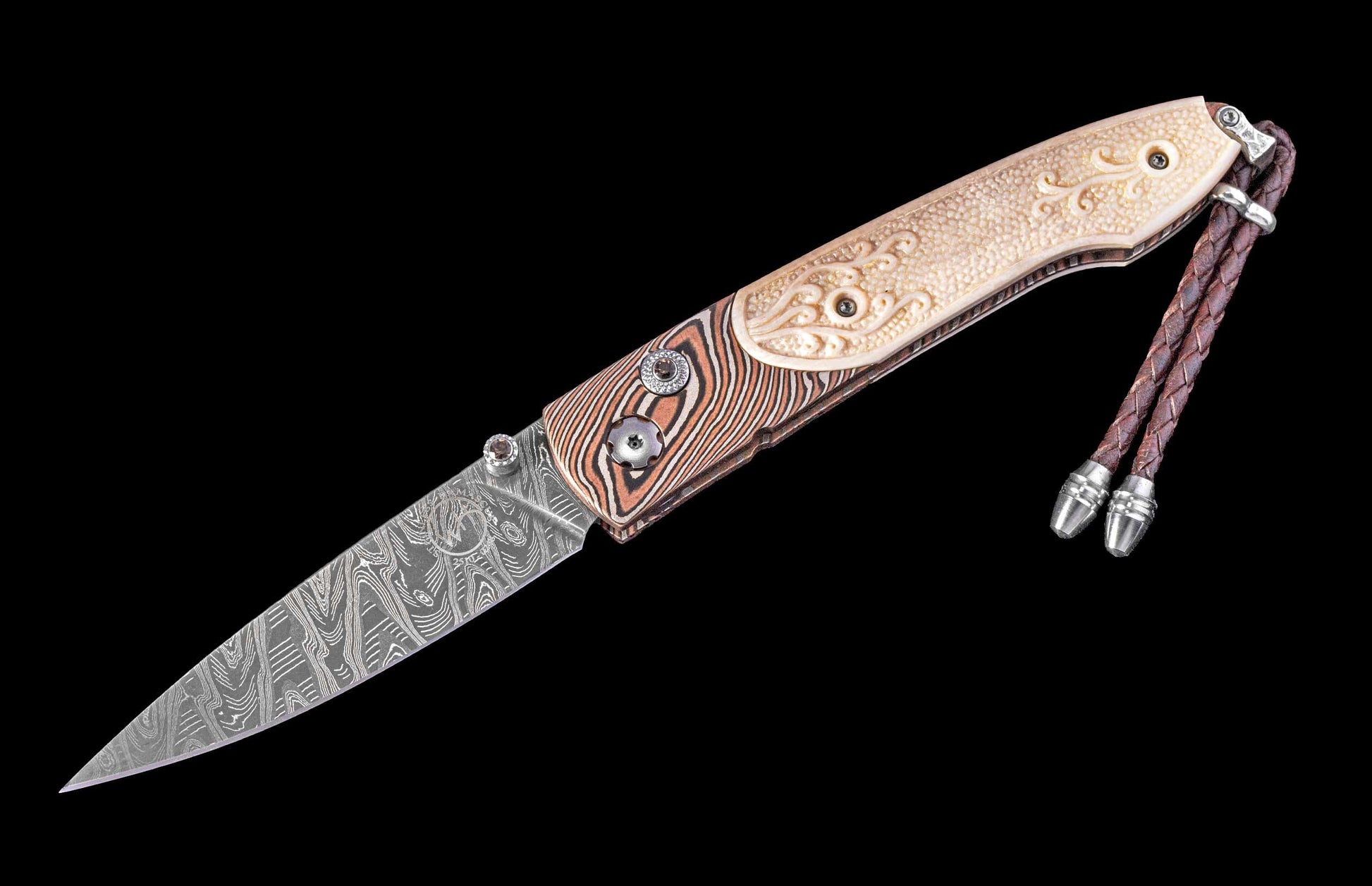  and a hand forged damascus steel blade.