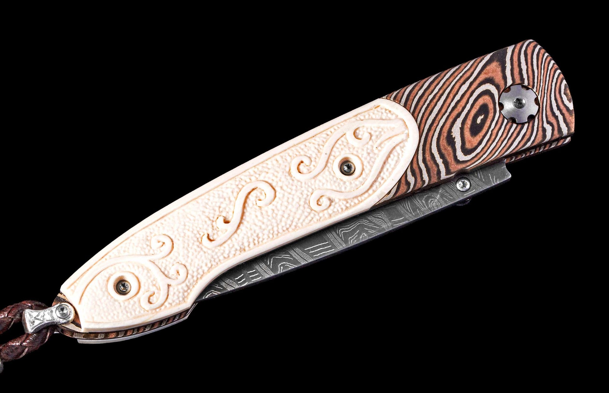 One of a Kind William Henry Custom Knife with a Mokume gane frame