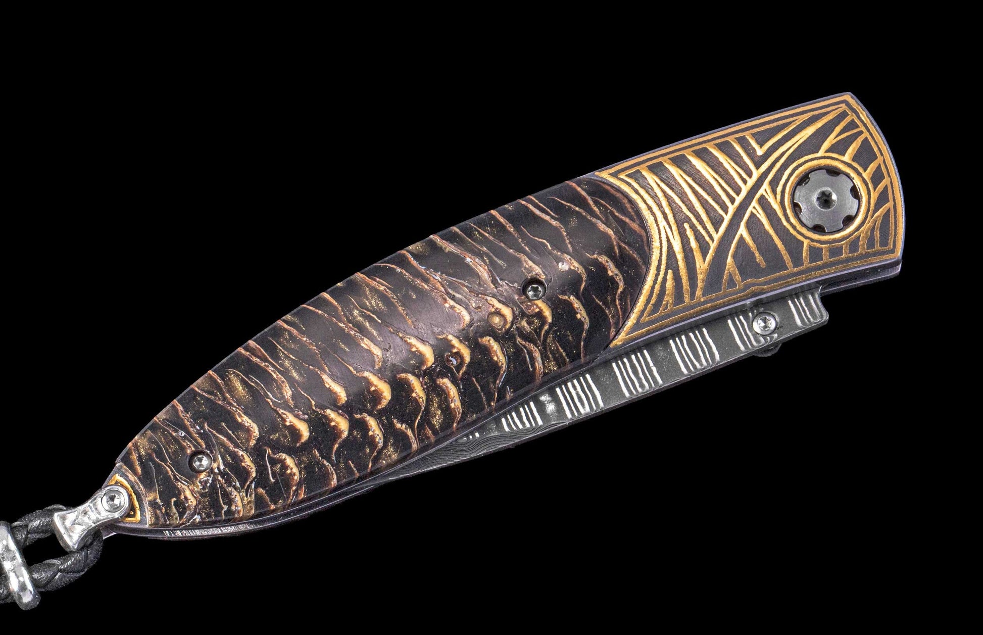 One of a Kind William Henry Custom Knife with a 24K gold Koftgari inlaid frame
