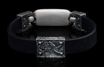 The DeVille Men's Fordite Silver Bracelet clasp