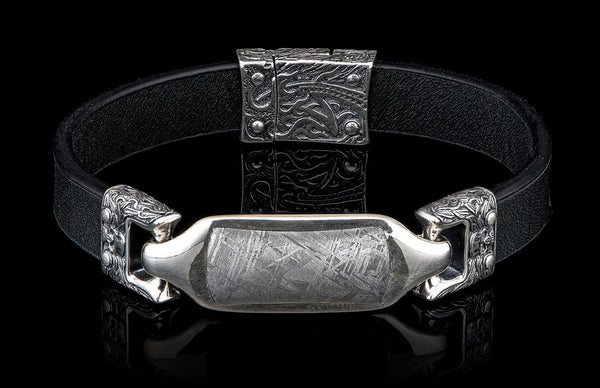 PRY シュウトSculpted Leather Buckle Bracelet Layla - Meteorite/Black (LC193 RRMET BLK) Men's Bracelet – William