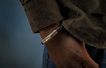 The Ramble On Bronze and Black Braided Leather Bracelet 