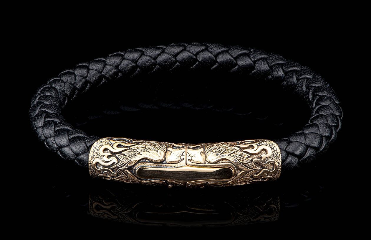 The Ramble On Bronze and Black Braided Leather Bracelet 