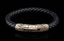 The Ramble On Bronze and Black Braided Leather Bracelet 