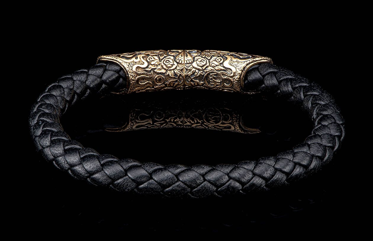 The Ramble On Bronze and Black Braided Leather Bracelet 