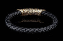 The Ramble On Bronze and Black Braided Leather Bracelet 