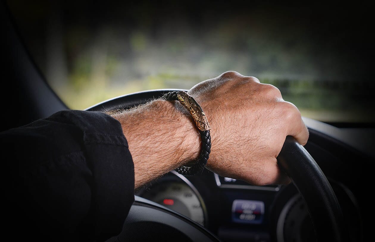 Men's Bronze and Braided Bracelet by William Henry