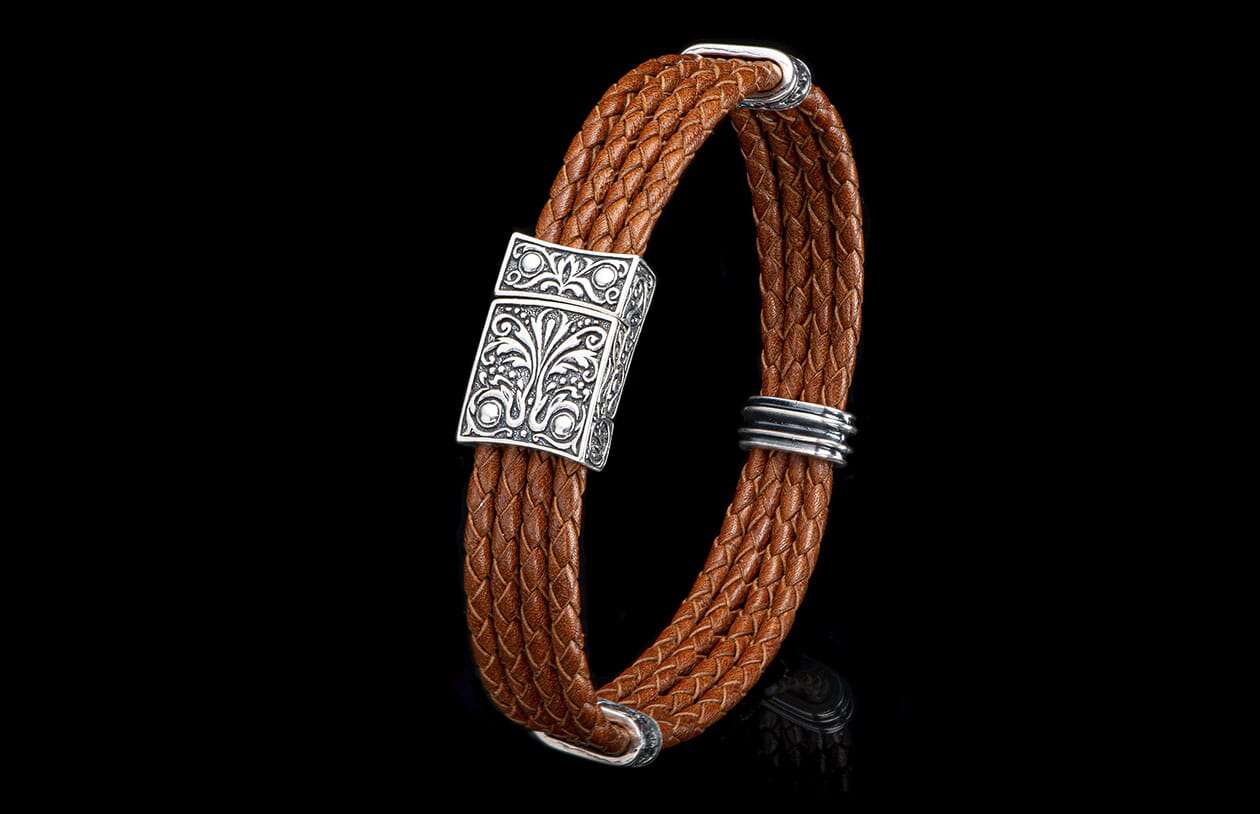 Palermo - Silver/Brown (LC197 TS BRN) Men's Bracelet – William Henry