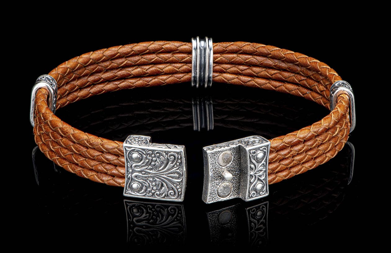 Palermo - Silver/Brown (LC197 TS BRN) Men's Bracelet – William Henry