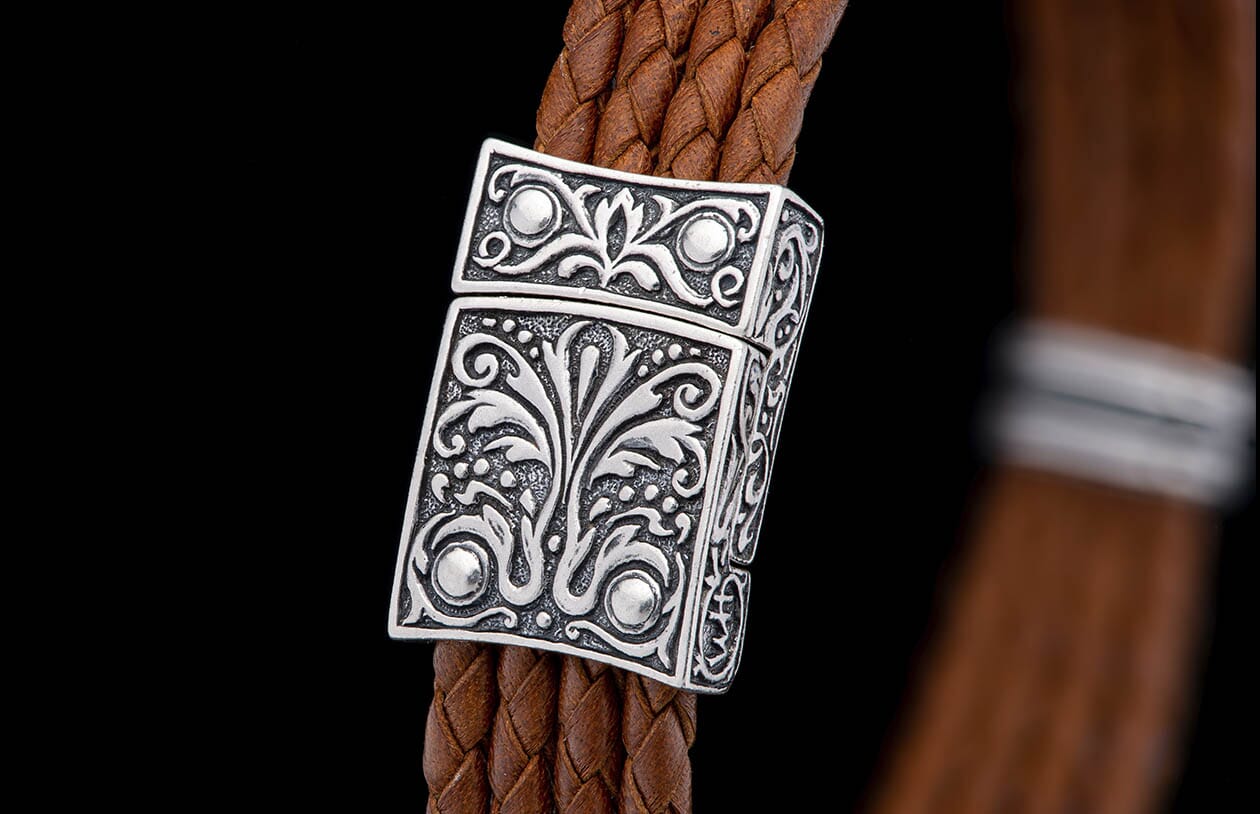 Palermo - Silver/Brown (LC197 TS BRN) Men's Bracelet – William Henry