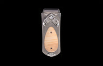Handcrafted money clip from William Henry featuring  eagle heads in hand-carved sterling silver inlaid with wood from the original beams of Independence Hall. 