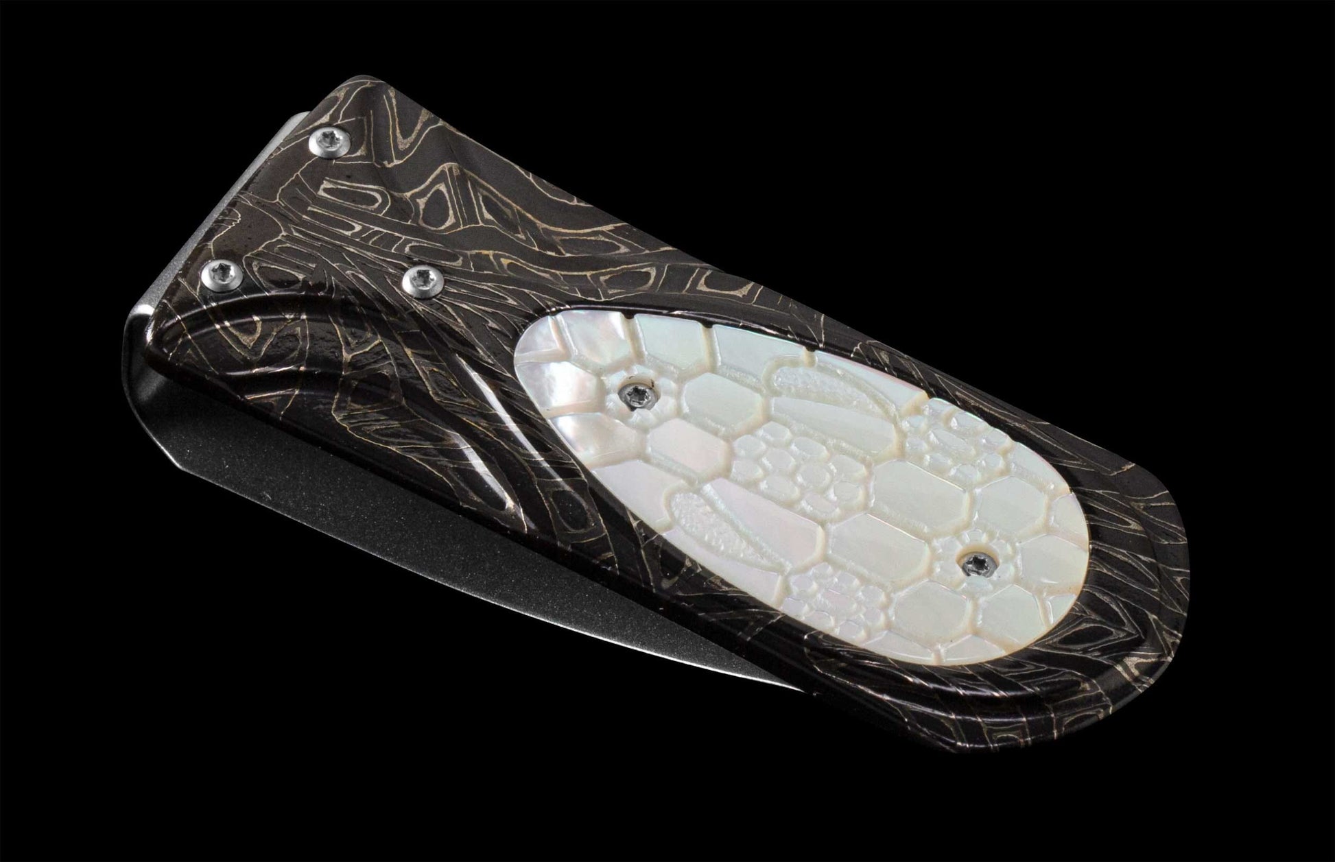 The Zurich Viper Hand-forged Damascus Money Clip 