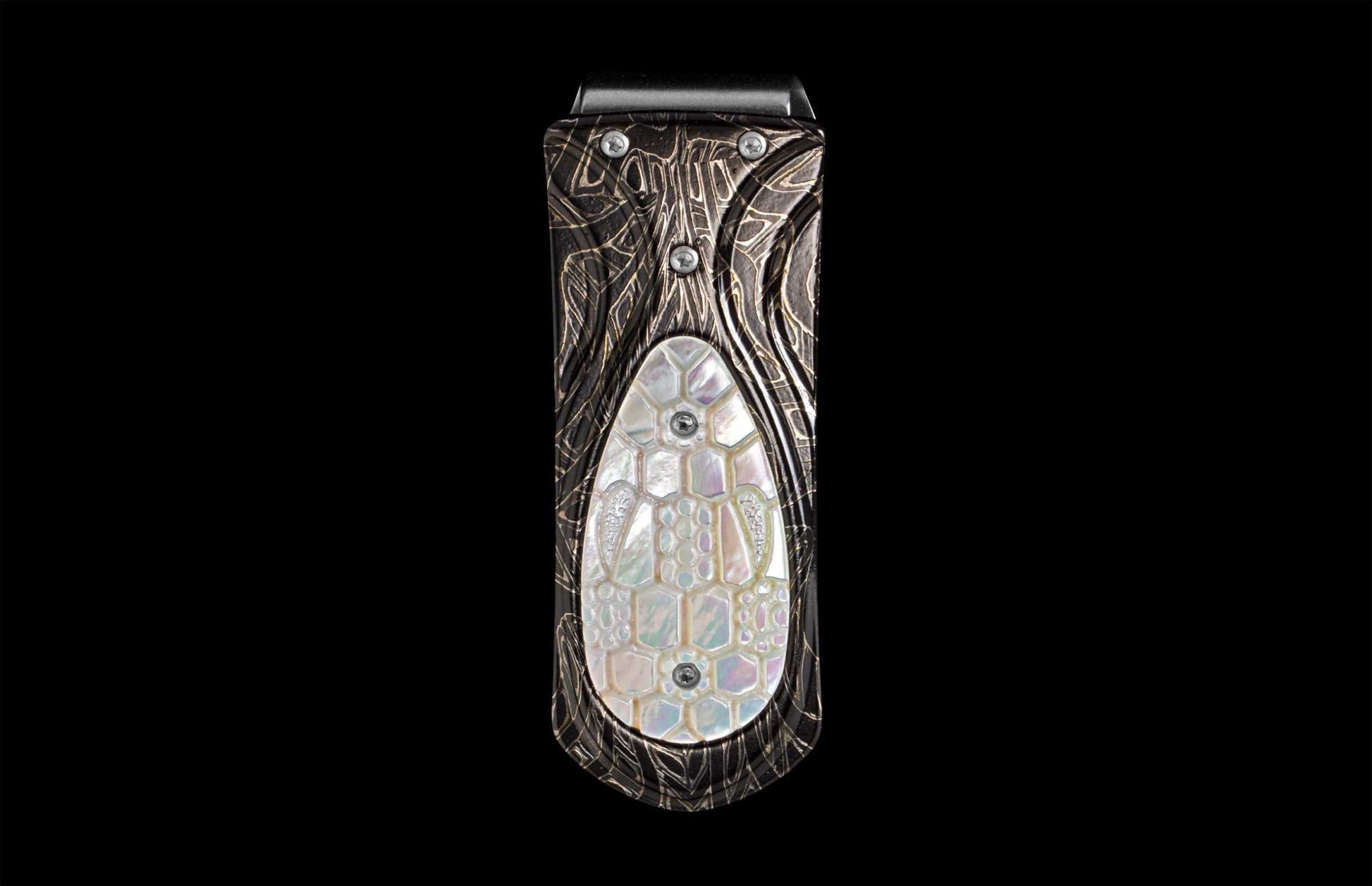The Zurich Viper Hand-forged Damascus Money Clip 