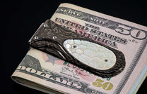 The Zurich Viper Hand-forged Damascus Money Clip 