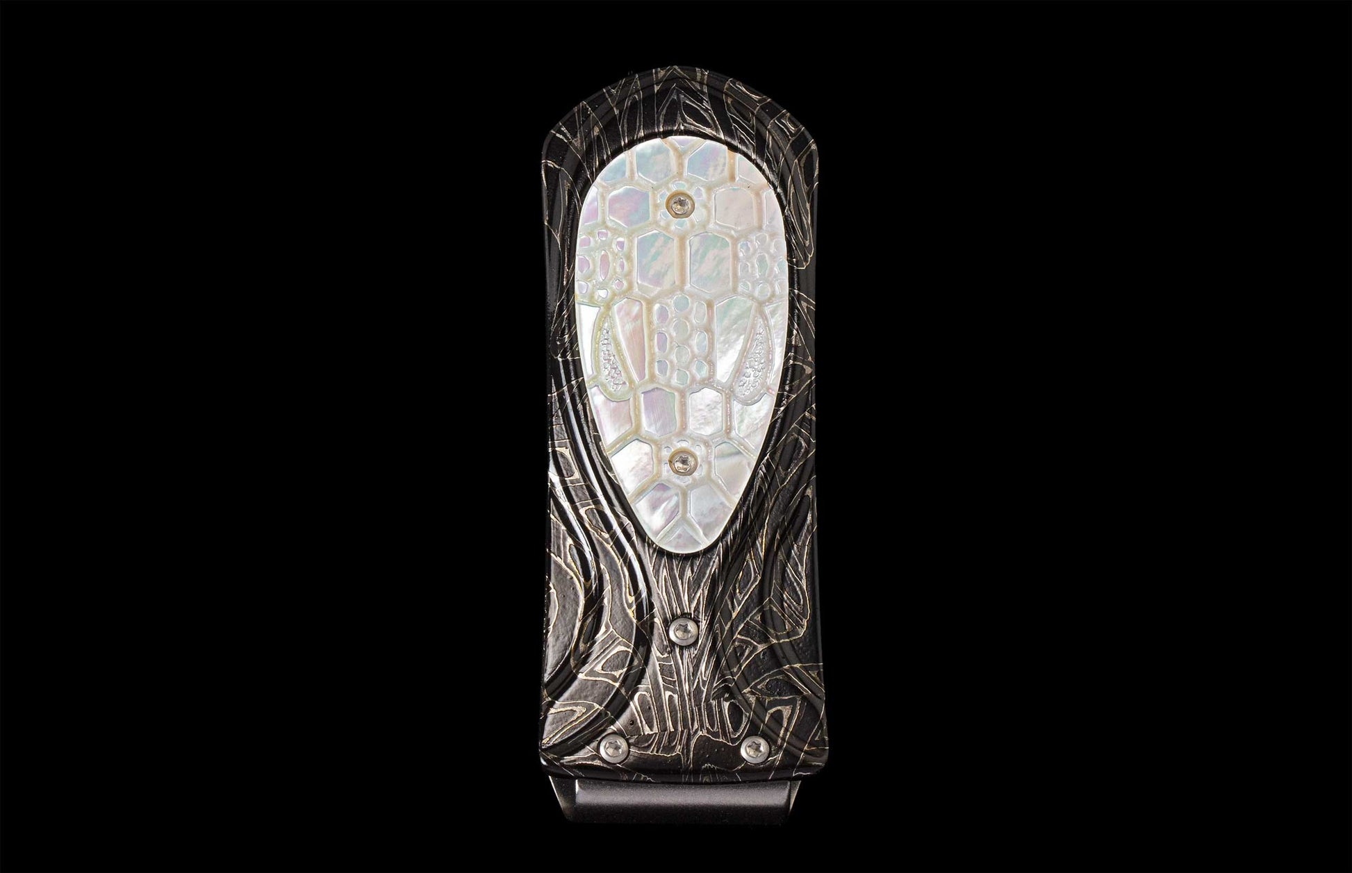 The Zurich Viper Hand-forged Damascus Money Clip 