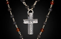 The Amber Crux Sterling Silver Cross Bead Necklace