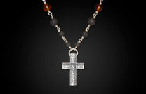 The Amber Crux Sterling Silver Cross Bead Necklace